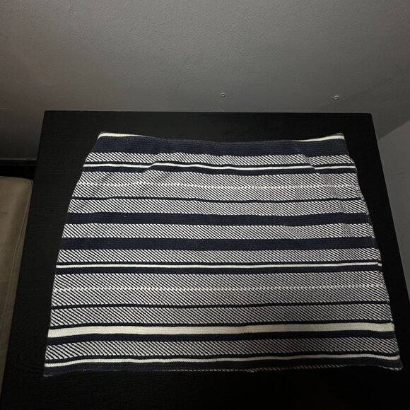 Zara Trafaluc Navy & White Striped Knit Mini Skirt – Size S - Picture 3 of 9